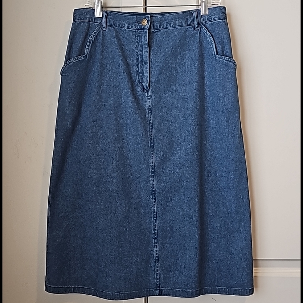 Orvis Maxi Denim A-Line Skirt Size 12